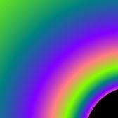 background image featuring half a rainbow style colour arc