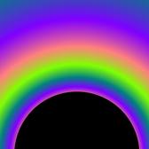 a computer generated pattern of rainbow arches
