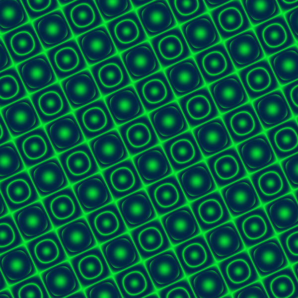 A computer generated background batter of interecting squares and circles
