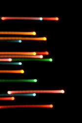 motion blured parallel lines of coloured light