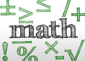 hand drawn effect lettering spelling math and ravious mathematical related symbols
