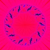 a bright red rotational fractal pattern