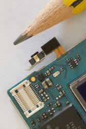 Microelectronics - the Circuit board from a mobile phone