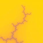 fractal pattern resembling a growing crack on a yellow orange background